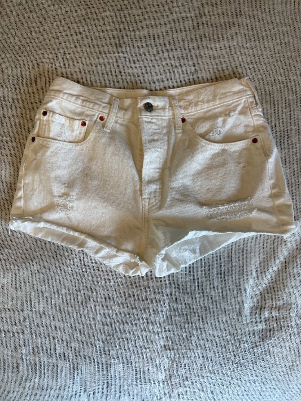 Levi's White Denim Jean Shorts